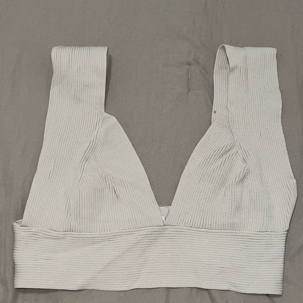 Cropped beige tank top
